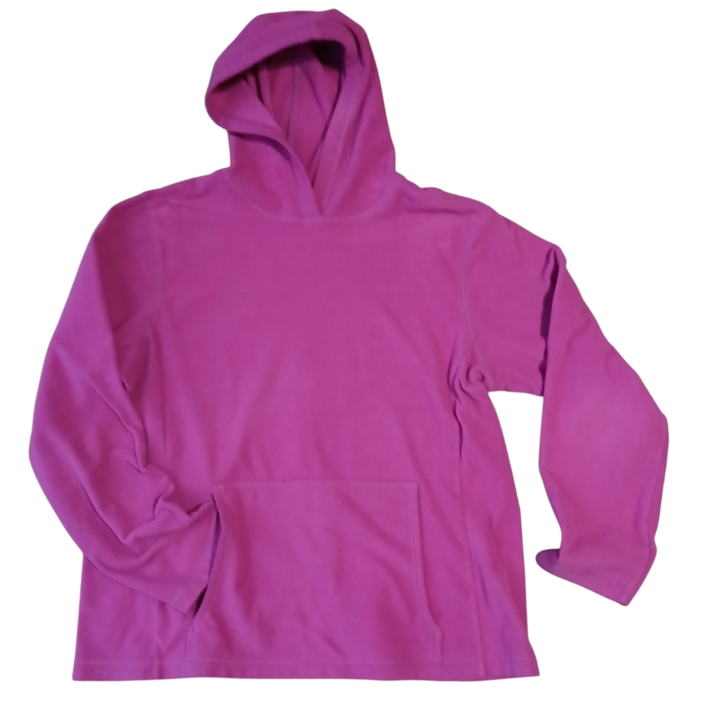 Lands' End Women's Size Large Fuchsia Fleece Hoodie